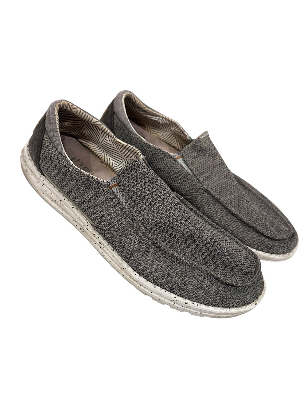 Hey Dude Men's Thad Sox Slip On Shoes Size 12 Gray ‘Sharkskin’